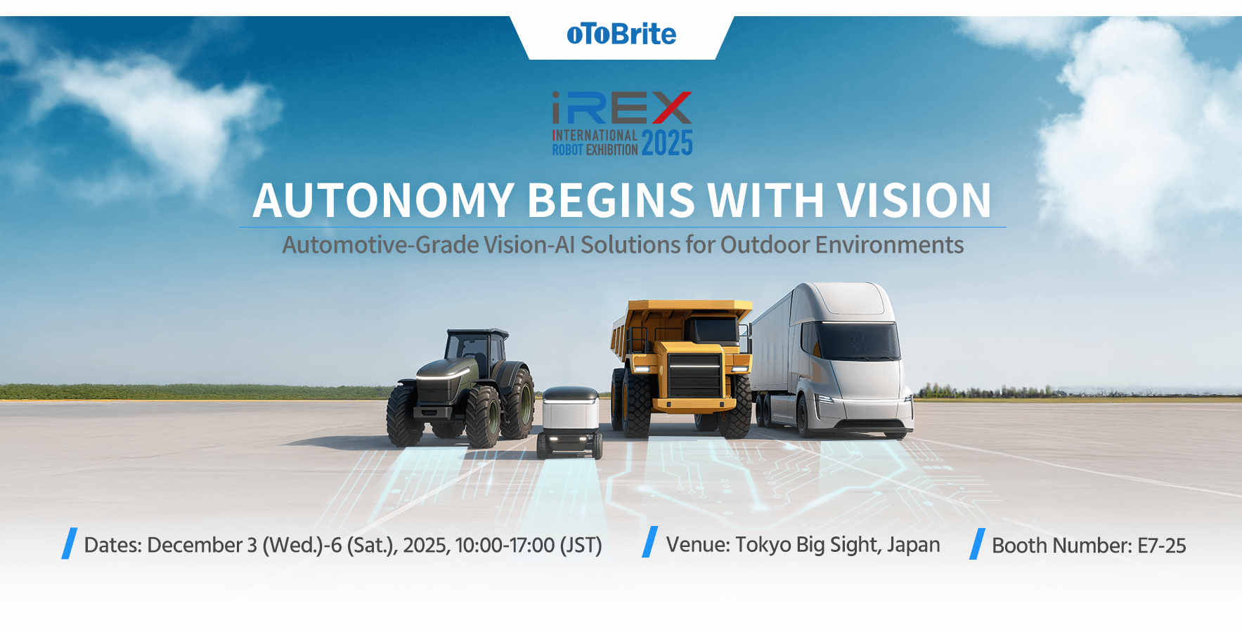 oToBrite Unveils Advanced Vision-AI Solutions for Outdoor Robotics and Unmanned Vehicles at iREX 2025